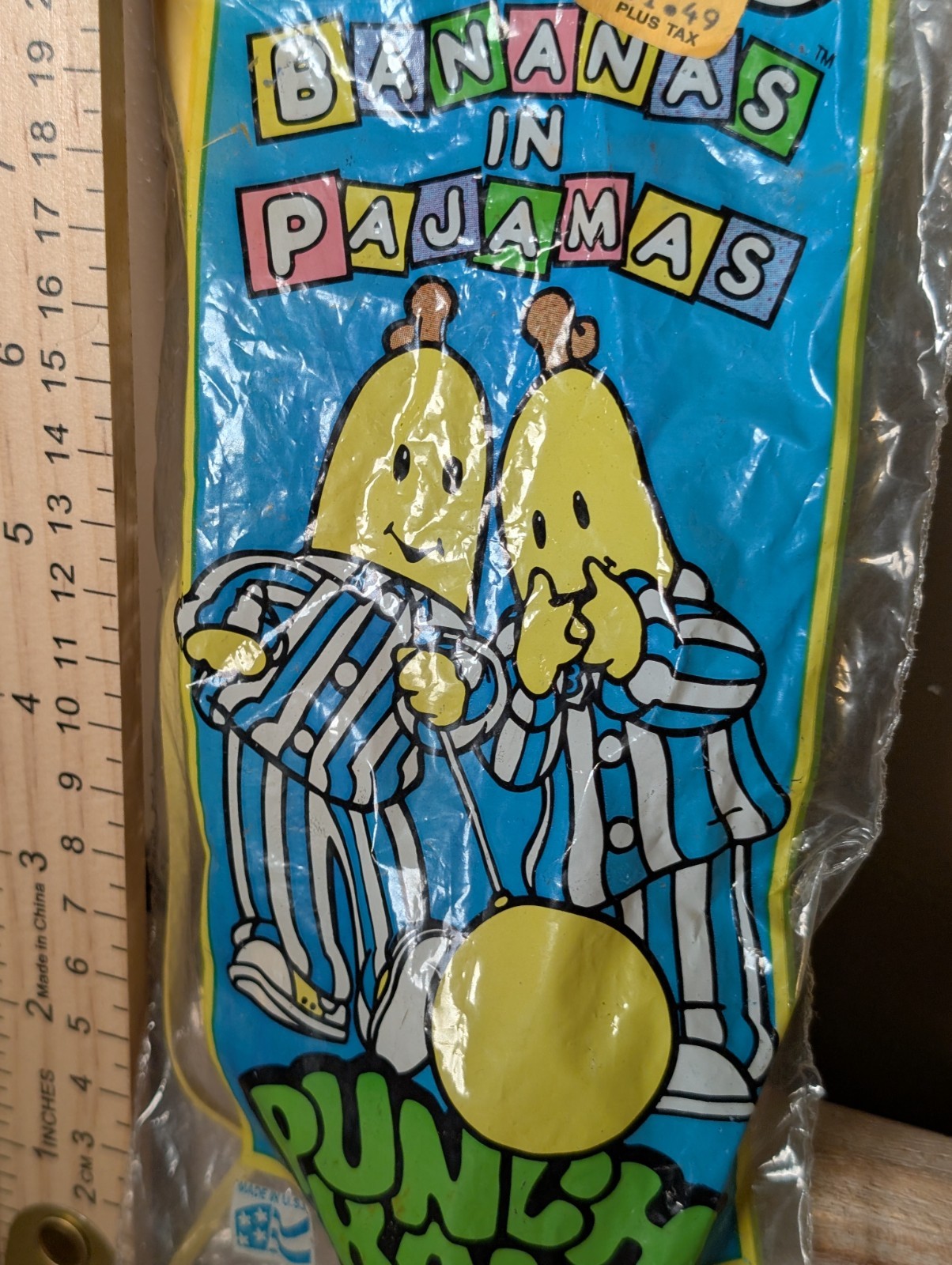 Vintage Bananas In Pajamas Balloon Punch Ball 1996 Party Favors
