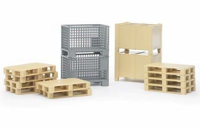 BRUDER 02415 Zubehör: Logistik-Set Paletten und Boxen NEU/OVP