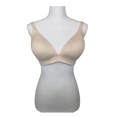 VICTORIA S SECRET BARE INFINITY FLEX BRA 36DD BEIGE WIRELESS PLUNGE 820973 SER