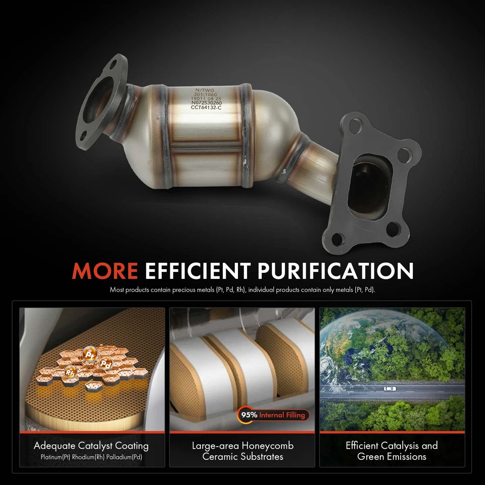 Conversor catalítico dianteiro esquerdo para Chevrolet Equinox GMC Terrain 2010 2011 3.0L - Imagem 4 de 4