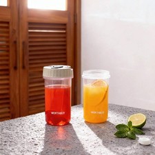 Heat-Resistant Transparent Plastic Tumbler   Portable  Leak Proof
