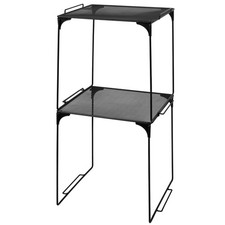 2 PCS Locker Organizer Shelf Stackable Extra Storage Cabinet Accessories Black