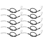10 Pcs Stylus Lanyard Cord Pen Keeper Black Plastic Spiral Key Holder