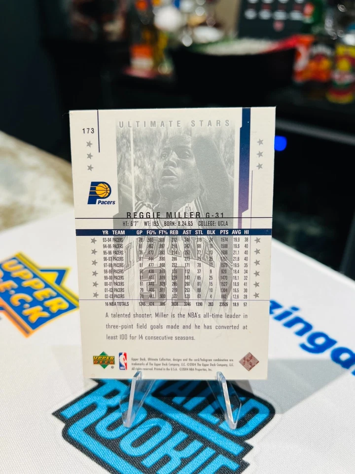 2003-04 Upper Deck Ultimate Collection Stars /500 Reggie Miller #173 HOF SUBSET - Image 2 of 2