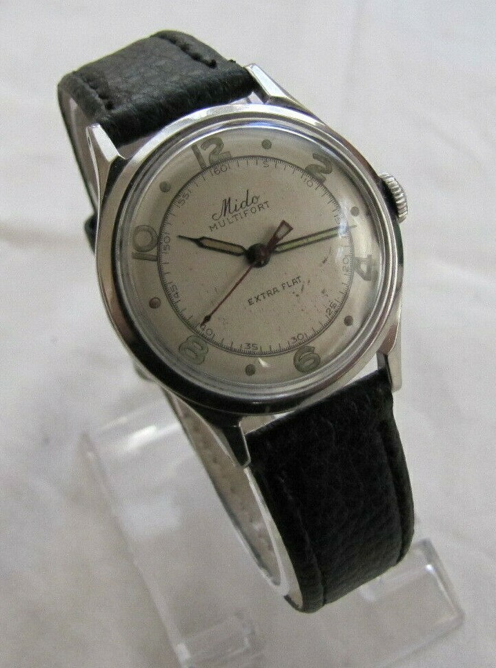 MIDO MULTIFORT EXTRA FLAT RARE SS SCREWBACK WP CAL 1014C 17J 3XADJ