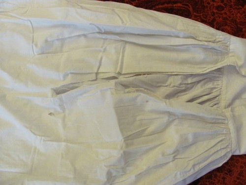 Antique Edwardian Victorian Petticoat White Cotton Slip 33" Long 19" High Waist - Picture 8 of 8