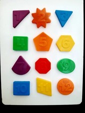 Set of 12 Number and Shape Teaching Magnets