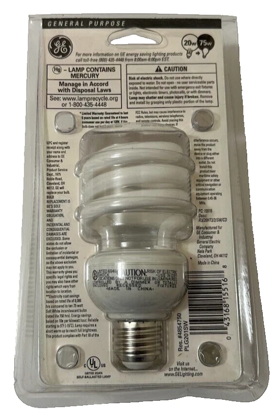 GE Energy Smart 20W Light Bulb (Replaces 75W) 1200 Lumens 15516 NEW - Image 2 of 4