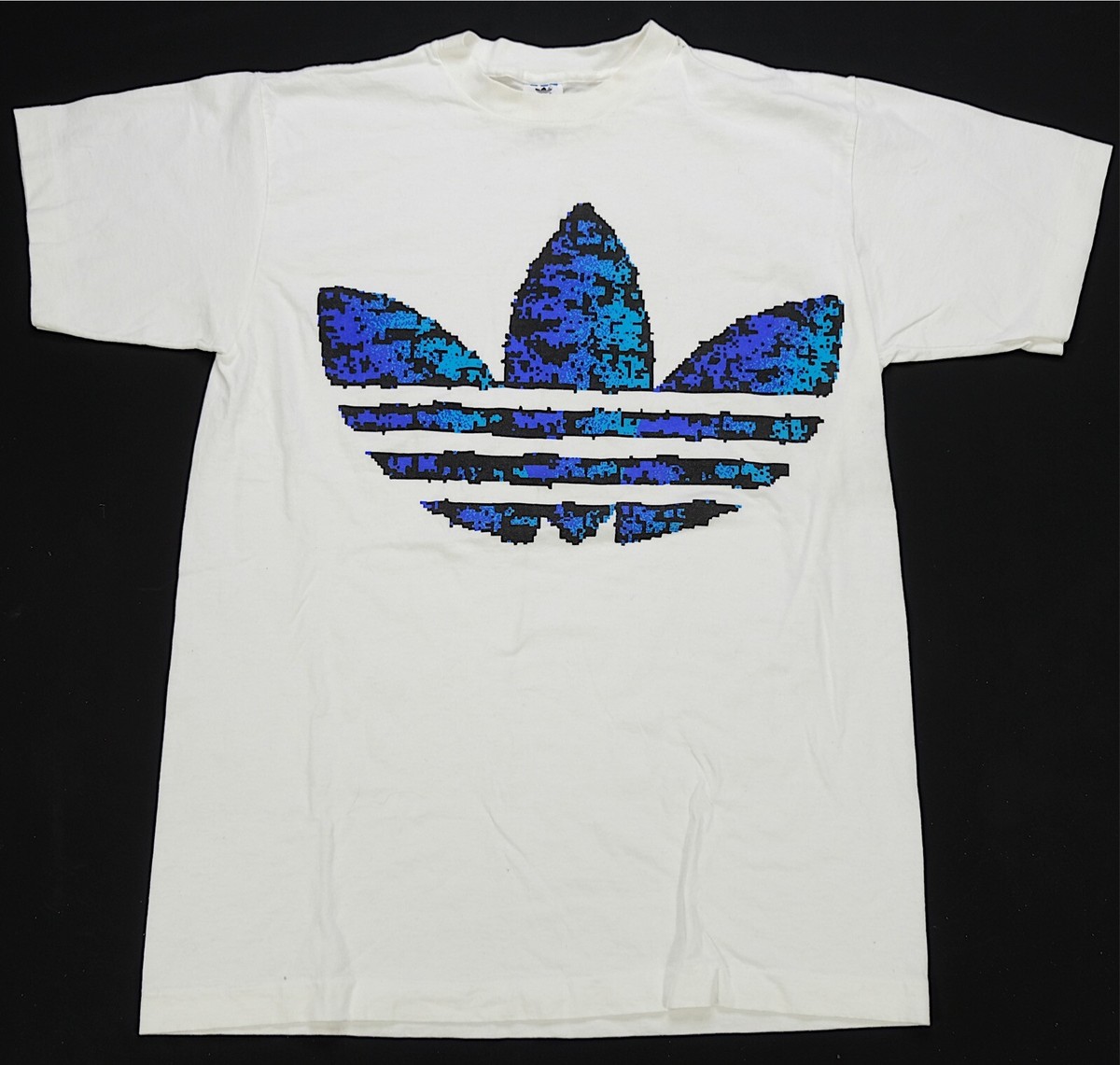 トップス vintage adidas torefoil foodie dn vintage 80s ADIDAS TREFOIL LOGO 2 SIDED YELLOW 50/50