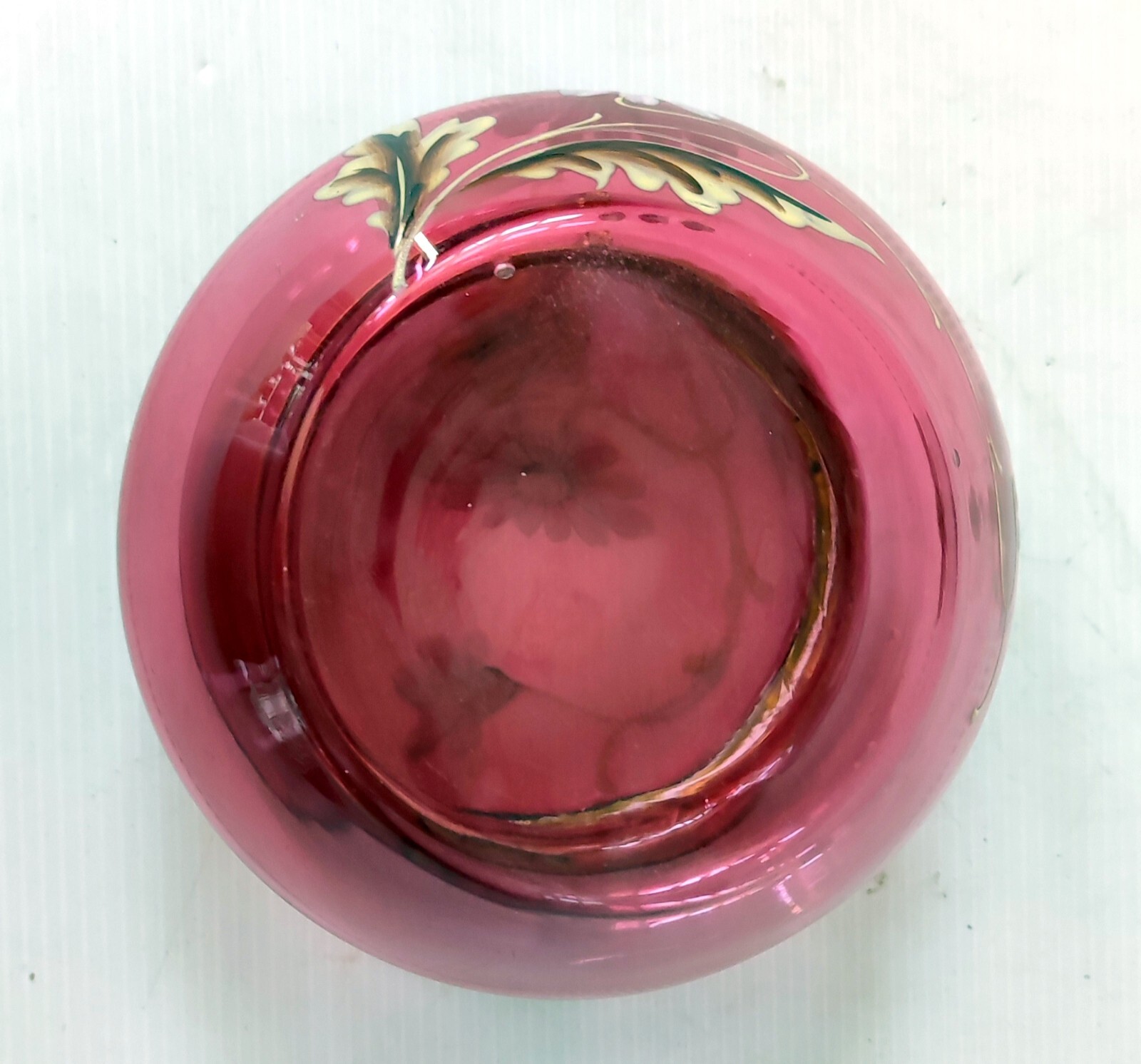 Crystal Candy Box Pink With Floral Enamel Decoration Daisies Art Nouveau