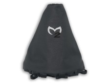 SCHALTMENSCHETTE FÜR MAZDA 2 2007-2009 SCHALTSACK STICKEREI LEDER & NAHT SCH