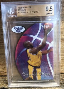 SHAQUILLE O'NEAL SHAQ 1996 FLEER TOTAL O #9 ACETATE INSERT BGS 9.5 GEM LAKERS