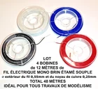 MODEL LOT 4 COILS ELECTRIC WIRE JOUEF ROCO TOTAL 48 METERS MAX 30 VOLTS