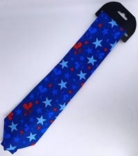 Disney Parks Mickey Mouse WDW Americana Patriotic USA Blue Silk Tie Adult - NEW