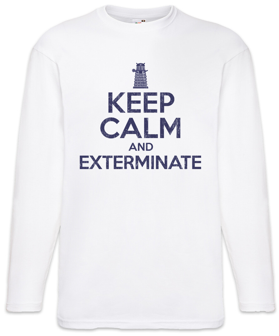 ALTRA T shirt manica lunga uomo Keep Calm And Exterminate Dr. Doc Doctor Dalek Who Fun