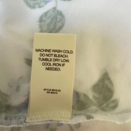 Laura Ashley Short Nightgown Women XL Lace Trim Pintuck Button Bodice Short Slv - Picture 8 of 9