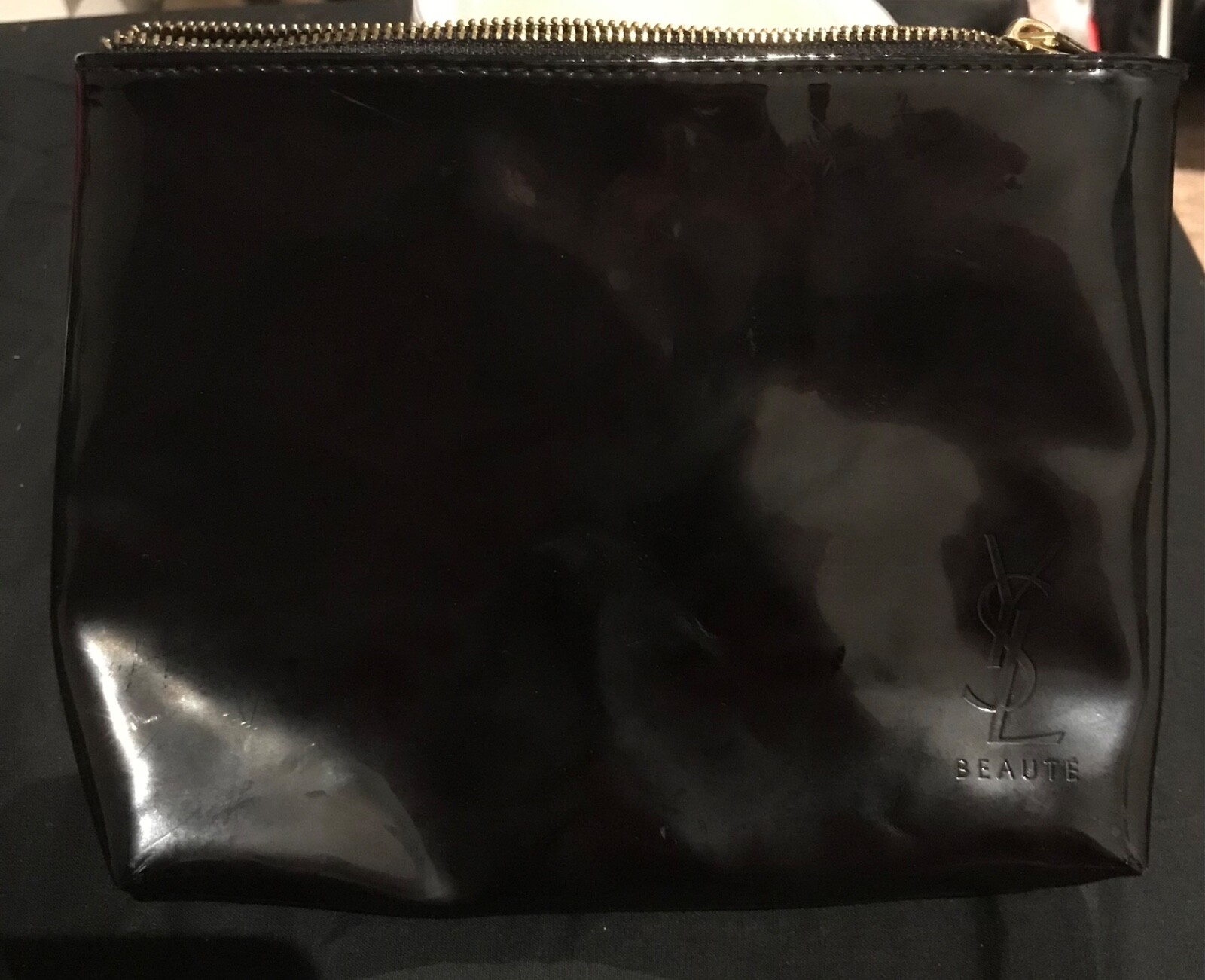 Borsa borsa cosmetici Yves Saint Laurent YSL Beaute nera lucida