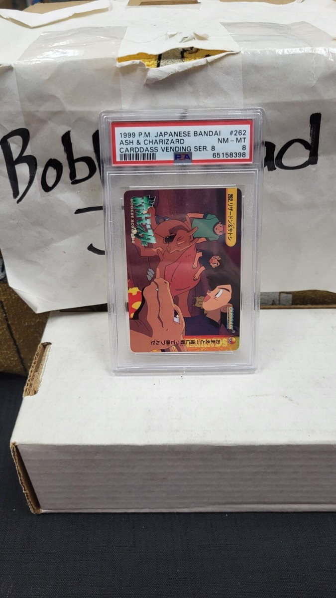 1999 JAPANESE ASH & CHARIZARD BANDAI CARDDASS VENDING POKEMON PSA