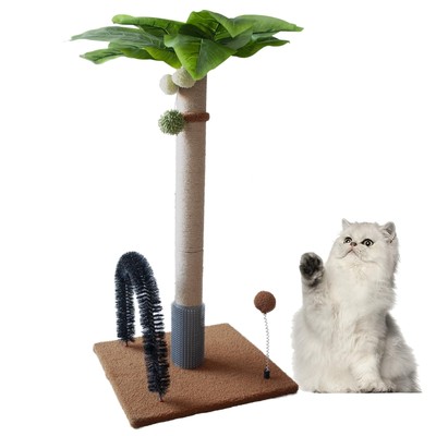 29.5'' Tall Cat Scratching Post, Natural Sisal Scratching Posts with Self Groo...