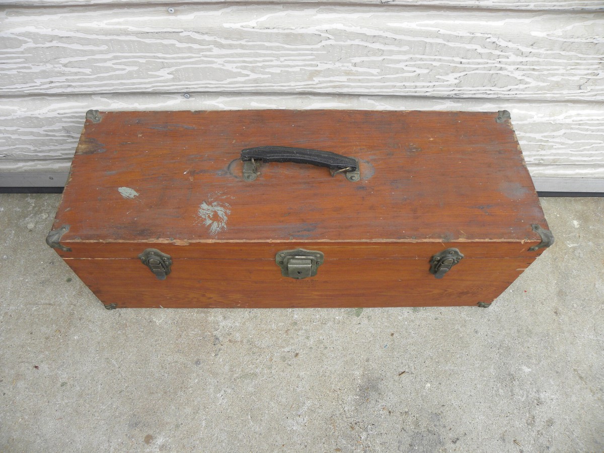 VINTAGE / Antique Wood / Wooden Jack's Tackle Box (Will