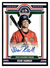 2022 USA Baseball Stars & Stripes #ADP1-DH Dean Hannah ADP Sigs Blue #/499