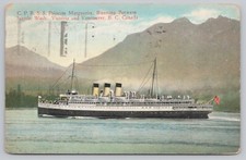Postcard C.P.R.S.S. Princess Marguerite Between Seattle Victoria and Vancouver