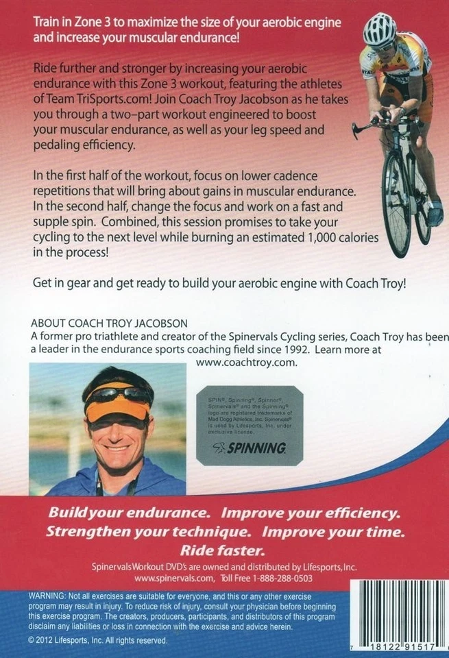 SPINERVALS COMPETITION SERIES 43.0 AEROBIC ENGINE BUILDER CYCLE BIKE DVD NEW - Image 2 of 2