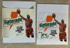  Gatorade Michael Jordan BASKETBALL Glass Cling Price DECAL Sign 1992 Store Ads 