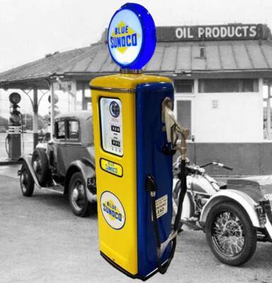 BLUE SUNOCO MODEL 39 TOKHEIM FULL SIZE GAS PUMP-VINTAGE AUTHENTIC