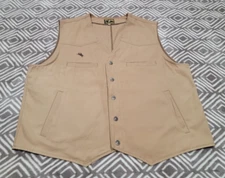 Wyoming Traders Vest 2XL Tan Canvas Texas Concealed Carry Snap Button Cowboy