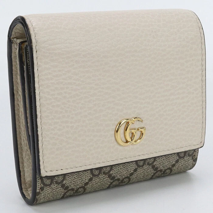 Portefeuille double pli GUCCI 598587 17WAG Marmont double G GG toile suprême femme