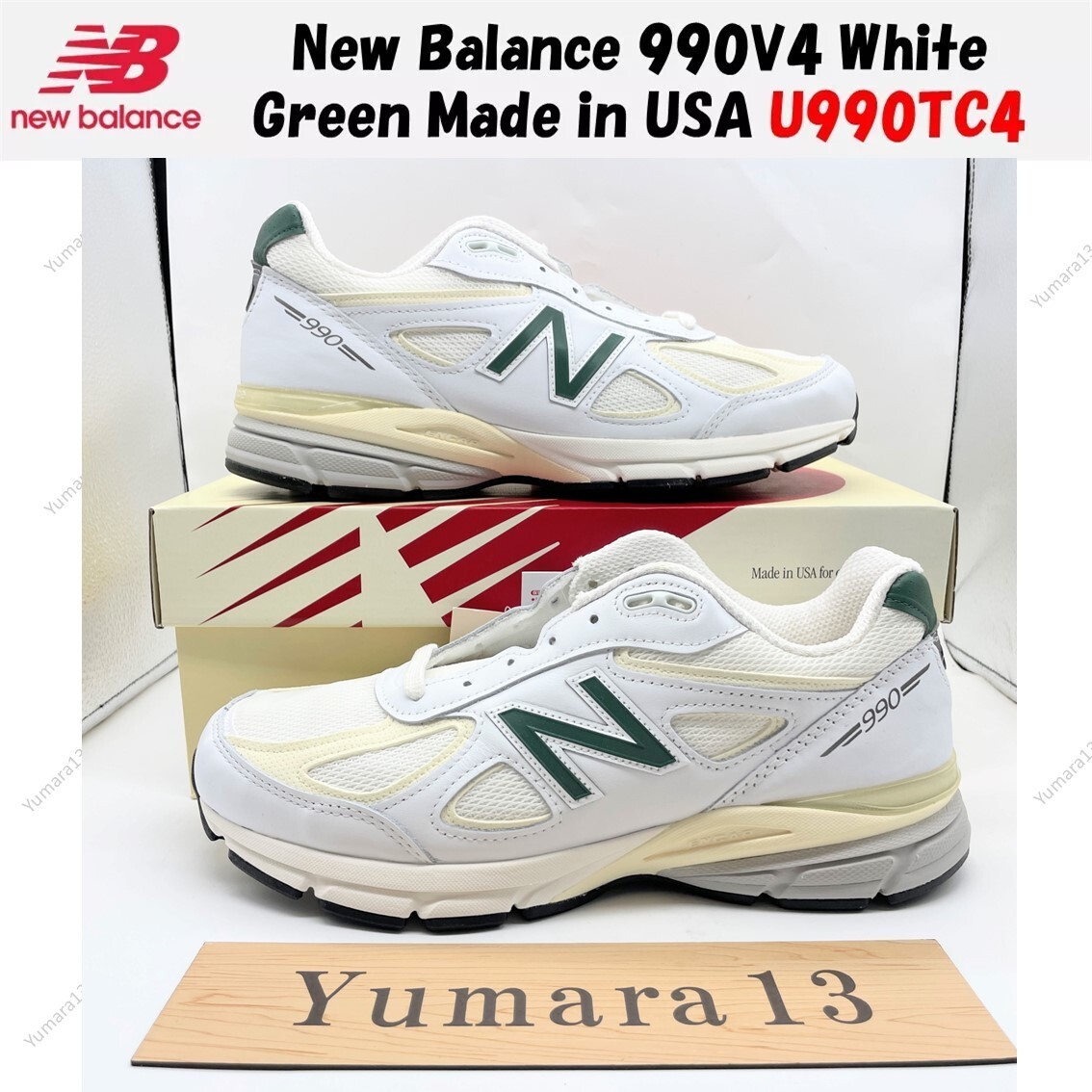 New Balance 990V4 White Green Made in USA U990TC4 Men's Size New Balance 990V4 White Green Made in USA U990TC4 Men's Size