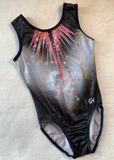 GK ELITE gymnastics Leotard DREAMLIGHT Bling “STRIKE A POSE” Ombré PINK Sz: AXS