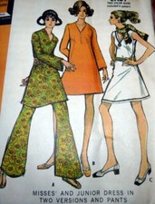  LOVELY VTG 1960s DRESS  PANTS McCALLS Sewing Pattern 11/33.5