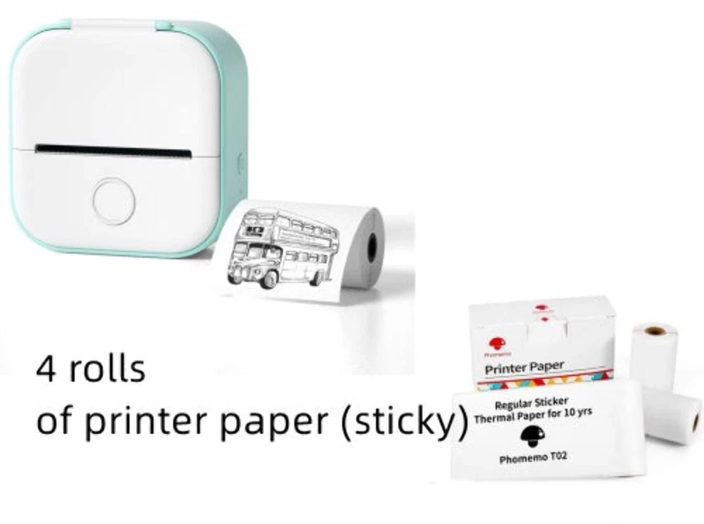 Portable Mini Thermal Label Printer for Home Photos Student Study Error Notes