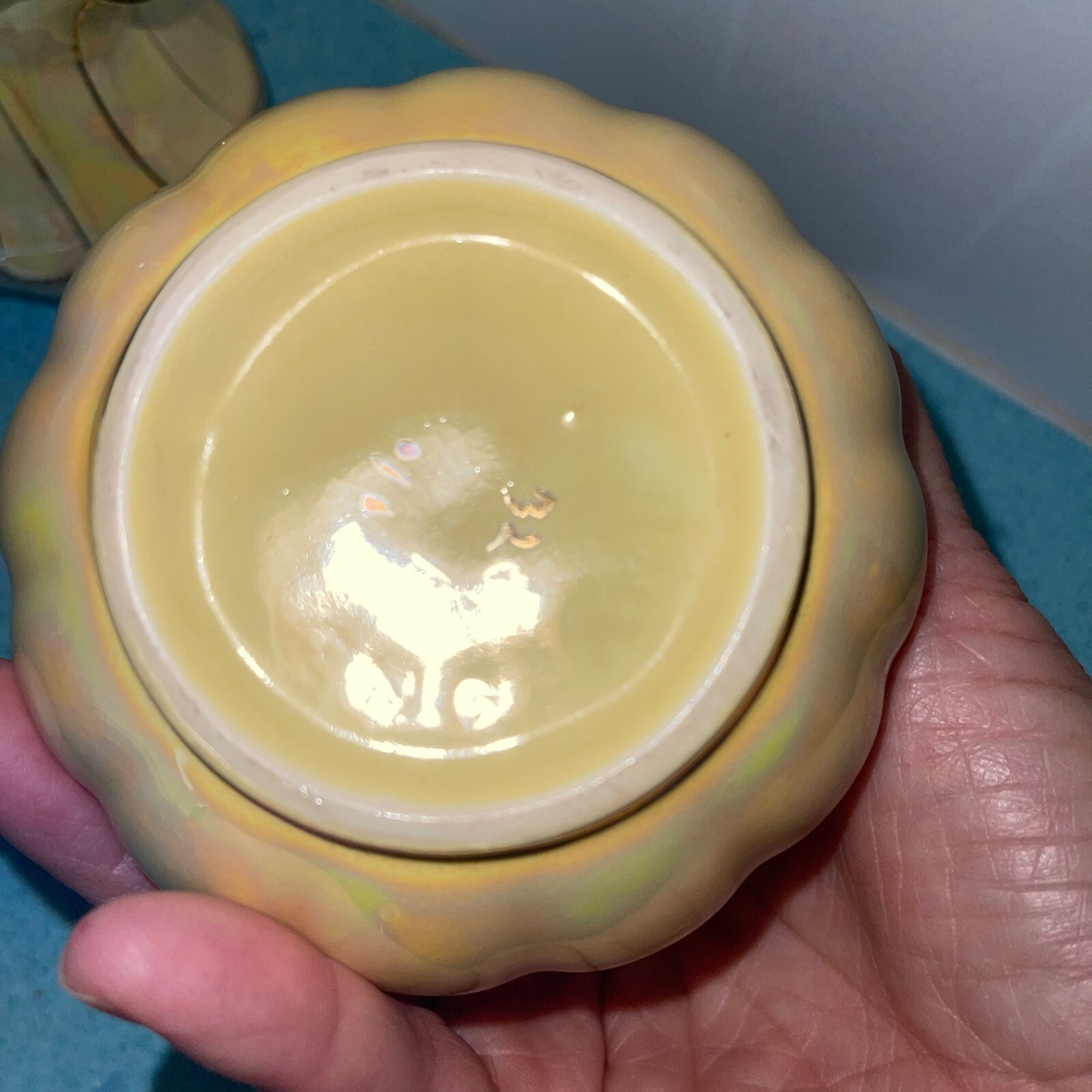 Sadler Creamer Sugar Set Vintage Porcelain Yellow Lustre Iridescent England Rare