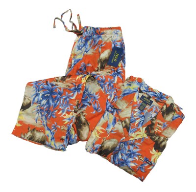 Polo Ralph Lauren Men's Orange Floral Rhino Graphic 2-Piece Lounge Set 