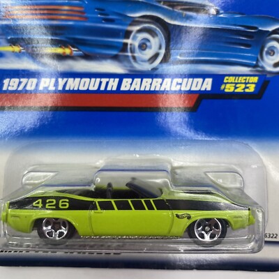 Hot Wheels #523 1970 Plymouth Barracuda Mattel 1997 Mainline Blue