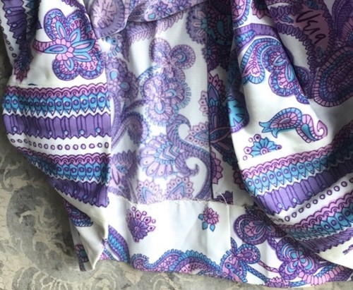 Vntg 60s Vera Neumann Designer Vntg Dress 12 Purple Paisley Hippie Mod/GoGo - Picture 5 of 12