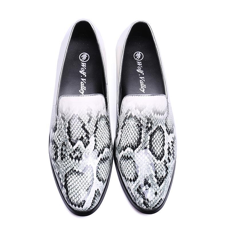 SAOLA Scarpe da sposa Oxford slip on uomo British punta tonda eleganti business stampa piatta