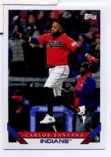 2019 Topps Archives Carlos Santana Baseball Card Cleveland Indians