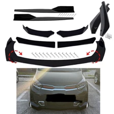 For Kia Front Bumper Lip Splitter Lower Spoiler Body Kit Glossy Black Side