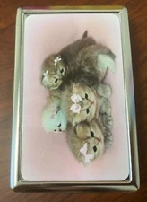 Kittens in Bows Metal Silver Cigarette Case
