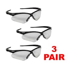Kleenguard Nemesis 25676 Clear Lens Black Frame Safety Glasses 3 PAIR 