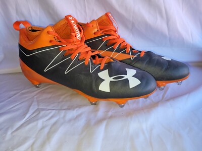 New Under Armour Nitro Mid Black Orange Football Cleats 1290962 004 Mens Size 13 Under Armour Nitro Mid Black Orange Football Cleats 1290962  main image 4