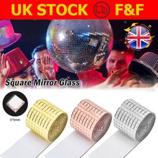 Mini Mosaic Tile Self-Adhesive Square Mirror Glass DIY Wall Sticker Decor 1M*4CM