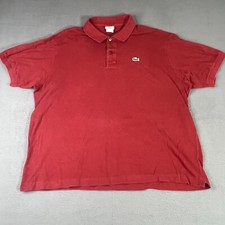 Lacoste Polo Shirt Mens Size 8 Red Short Sleeve Classic Golf Performance Preppy