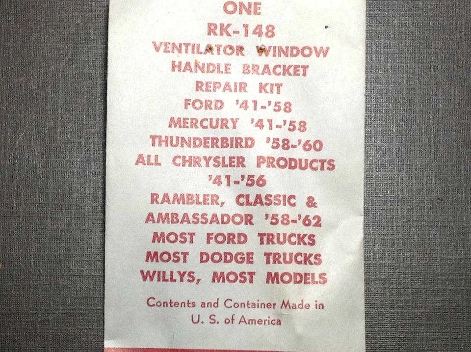Kit de reparación de soporte de manija de ventana de ventilación NORS para 1958-1962 AMC Rambler Classic Foto 3 de 4