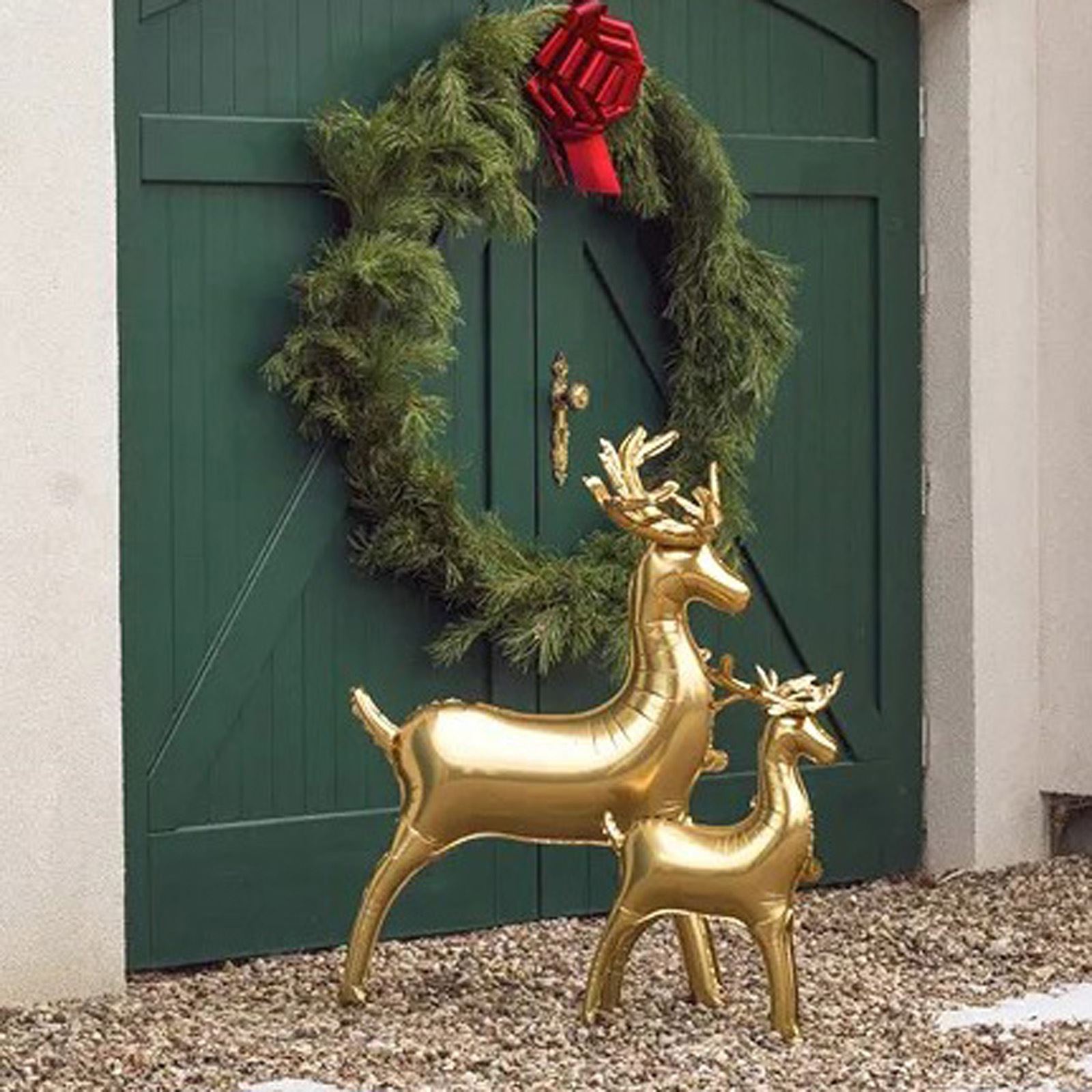 Medium Gold Standing Reindeer Foil Balloon | Christmas Decoration