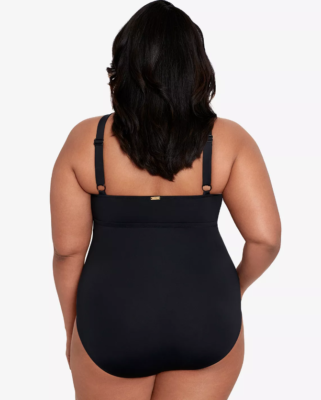 LAUREN RALPH LAUREN Plus Size Halter-Neck One Piece Swimsuit Black